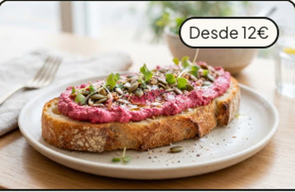 Tosta de masa madre con remolacha y brotes